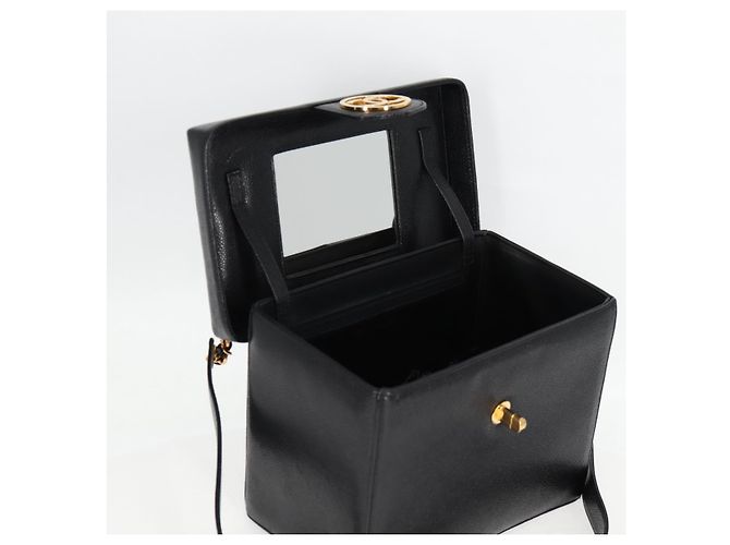 CHANEL Vanity Borsa a Mano Pelle Caviar 2way Nero Oro CC Auth 138563V D'oro - vista 22
