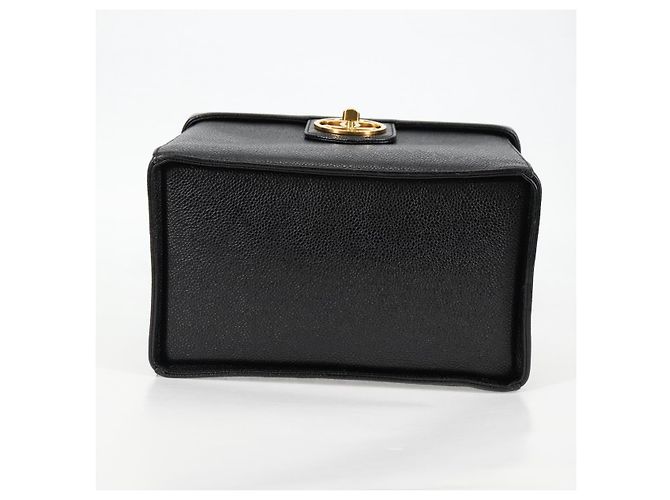 CHANEL Vanity Borsa a Mano Pelle Caviar 2way Nero Oro CC Auth 138563V D'oro - vista 6