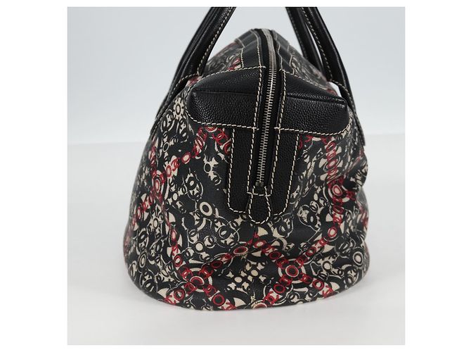 CHANEL Borsa da Viaggio Boston Coco PVC Nera Argento CC Auth 134999V Nero - vista 3