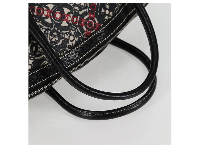 CHANEL Borsa da Viaggio Boston Coco PVC Nera Argento CC Auth 134999V Nero - vista 7