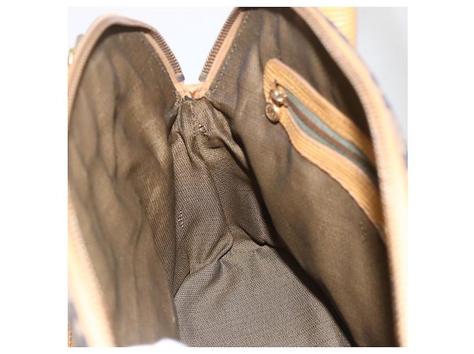 Borsa a mano in tela Zucca FENDI 2 in 1 Nero Marrone Auth 159305A - vista 22