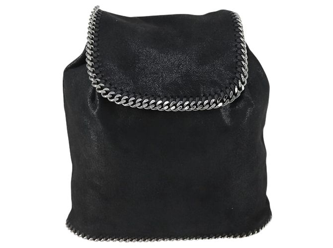 Autre Marque Borsa a spalla Falabella Stella McCartney in poliestere Nero Argento Auth 163286A - vista 13