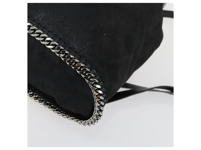 Autre Marque Borsa a spalla Falabella Stella McCartney in poliestere Nero Argento Auth 163286A - vista 14