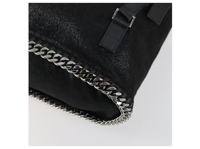 Autre Marque Borsa a spalla Falabella Stella McCartney in poliestere Nero Argento Auth 163286A - vista 16