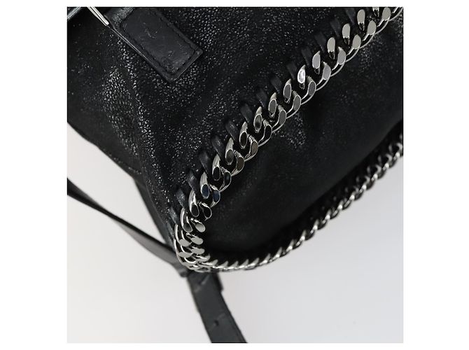 Autre Marque Borsa a spalla Falabella Stella McCartney in poliestere Nero Argento Auth 163286A - vista 17