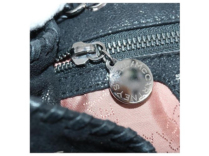Autre Marque Borsa a spalla Falabella Stella McCartney in poliestere Nero Argento Auth 163286A - vista 21