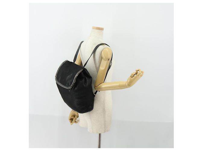 Autre Marque Borsa a spalla Falabella Stella McCartney in poliestere Nero Argento Auth 163286A - vista 24