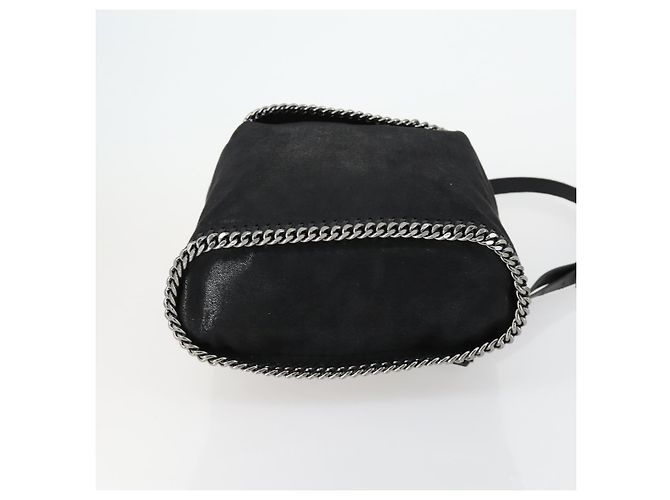 Autre Marque Borsa a spalla Falabella Stella McCartney in poliestere Nero Argento Auth 163286A - vista 5