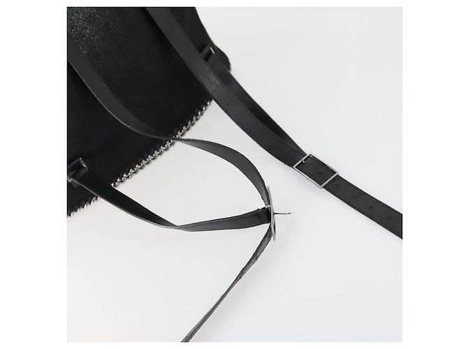 Autre Marque Borsa a spalla Falabella Stella McCartney in poliestere Nero Argento Auth 163286A - vista 7
