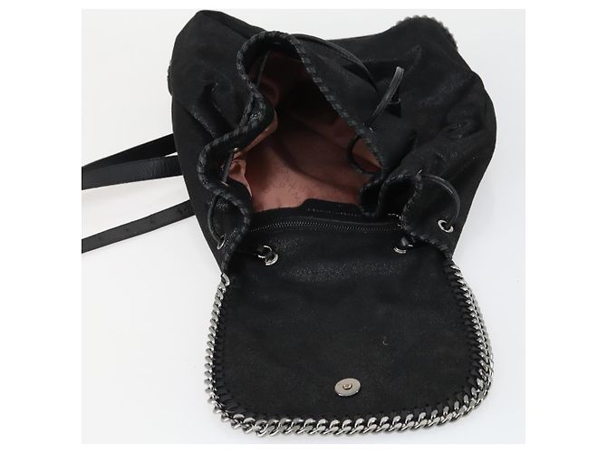 Autre Marque Borsa a spalla Falabella Stella McCartney in poliestere Nero Argento Auth 163286A - vista 9