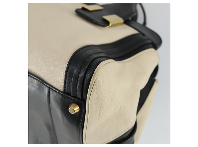 Chloé Chloe Alice Handtasche Leder 2-Wege Weiß Gold Auth 162157A Golden - Ansicht 17