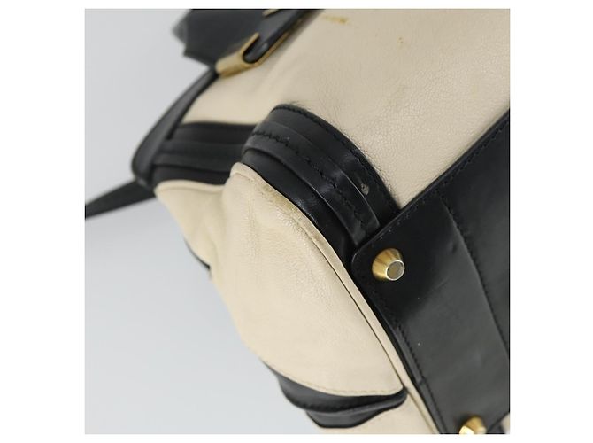 Chloé Chloe Alice Handtasche Leder 2-Wege Weiß Gold Auth 162157A Golden - Ansicht 18