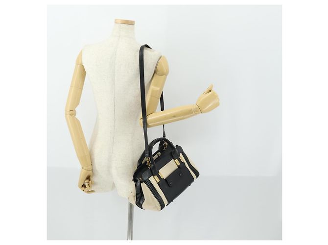 Chloé Chloe Alice Handtasche Leder 2-Wege Weiß Gold Auth 162157A Golden - Ansicht 23