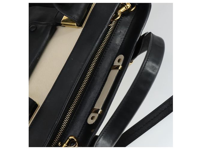 Chloé Chloe Alice Handtasche Leder 2-Wege Weiß Gold Auth 162157A Golden - Ansicht 6