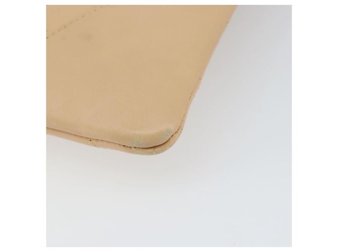 CHANEL Borsa a Spalla Matelassé Linea Cambon Pelle Beige Argento CC Auth 163611A - vista 9