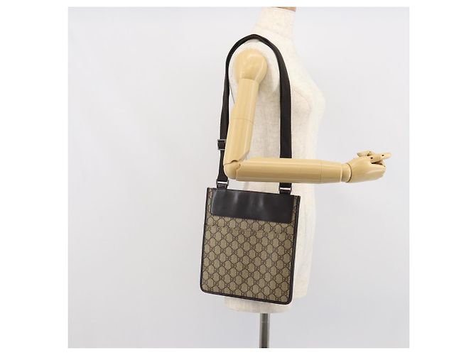 Borsa a Spalla GG Canvas Gucci Beige 27639 Auth SW2066A - vista 23