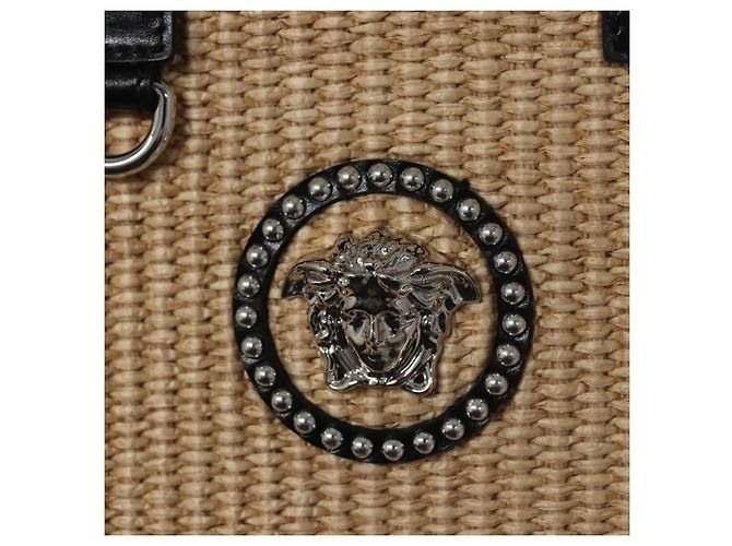 Borsa a Mano VERSACE Raffia 2way Beige Auth EC393V - vista 19