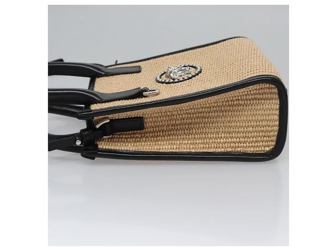 Borsa a Mano VERSACE Raffia 2way Beige Auth EC393V - vista 4