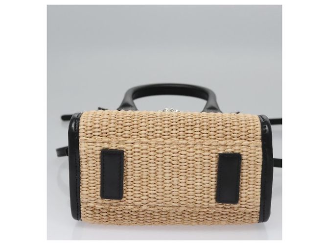 Borsa a Mano VERSACE Raffia 2way Beige Auth EC393V - vista 5