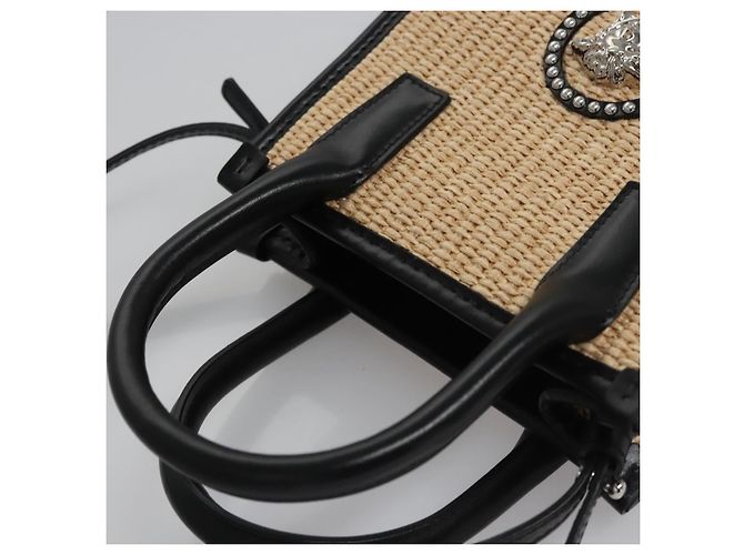 Borsa a Mano VERSACE Raffia 2way Beige Auth EC393V - vista 6