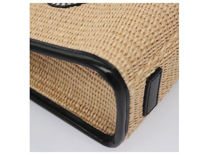 Borsa a Mano VERSACE Raffia 2way Beige Auth EC393V - vista 9