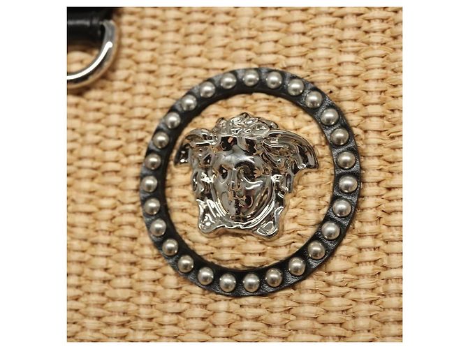 Borsa a Mano VERSACE Raffia 2way Beige Auth EC391V - vista 17