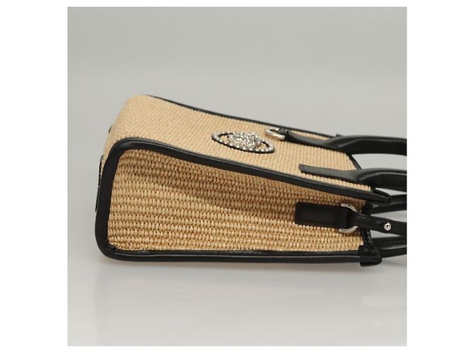 Borsa a Mano VERSACE Raffia 2way Beige Auth EC391V - vista 3