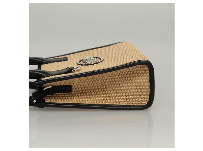 Borsa a Mano VERSACE Raffia 2way Beige Auth EC391V - vista 4