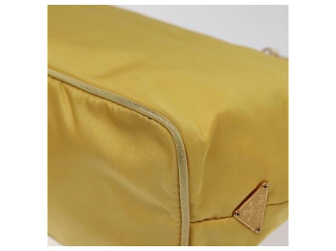PRADA Borsa a Spalla con Catena Nylon Giallo Oro Auth 117900A D'oro - vista 16