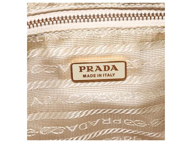 PRADA Borsa a Spalla con Catena Nylon Giallo Oro Auth 117900A D'oro - vista 19