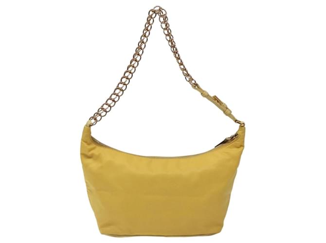 PRADA Borsa a Spalla con Catena Nylon Giallo Oro Auth 117900A D'oro - vista 2