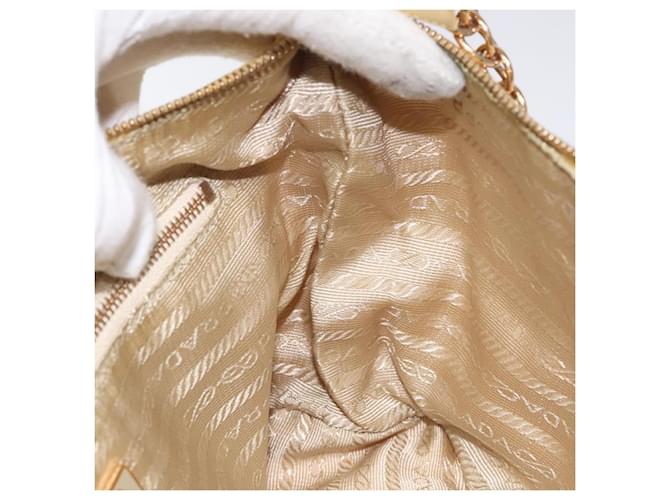 PRADA Borsa a Spalla con Catena Nylon Giallo Oro Auth 117900A D'oro - vista 20