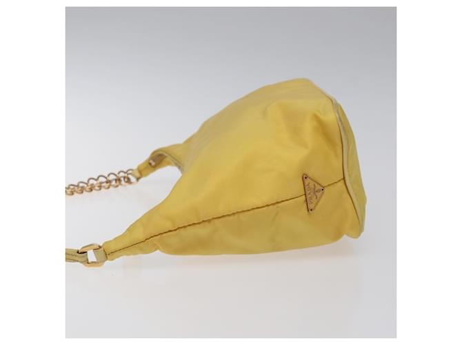 PRADA Borsa a Spalla con Catena Nylon Giallo Oro Auth 117900A D'oro - vista 4