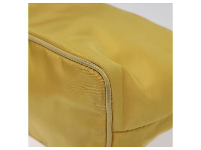 PRADA Borsa a Spalla con Catena Nylon Giallo Oro Auth 117900A D'oro - vista 8