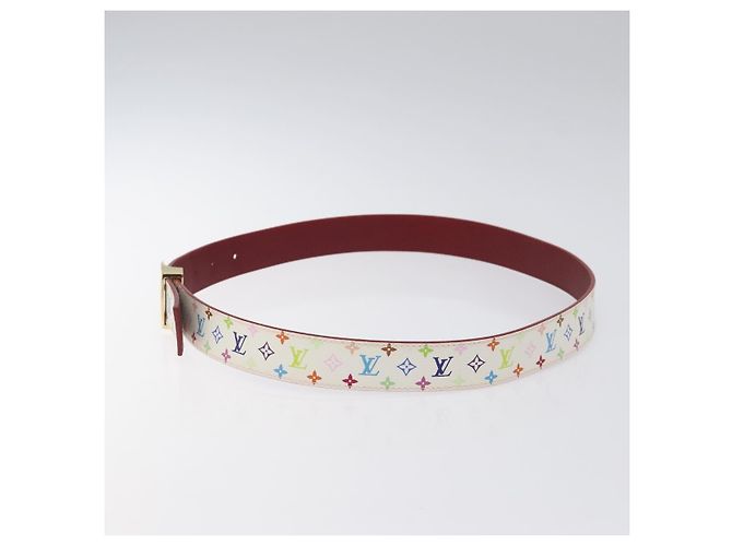 LOUIS VUITTON Multicolor Care Gürtel 37,8"" Weiß M9682 LV Auth 118241A - Ansicht 4