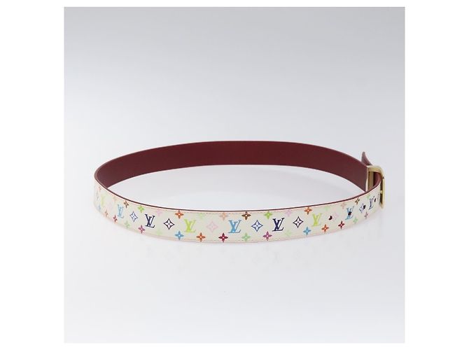 LOUIS VUITTON Multicolor Care Gürtel 37,8"" Weiß M9682 LV Auth 118241A - Ansicht 5