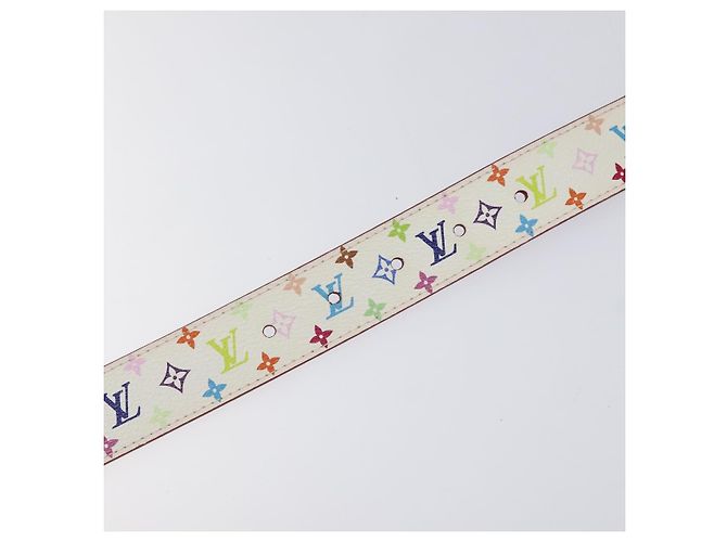 LOUIS VUITTON Multicolor Care Gürtel 37,8"" Weiß M9682 LV Auth 118241A - Ansicht 6