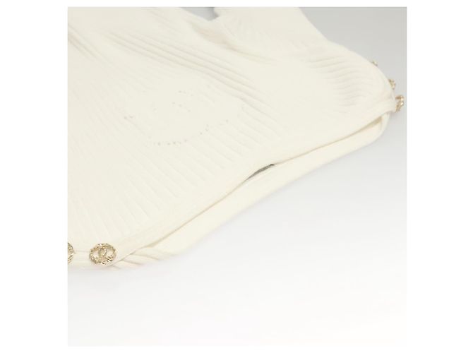 CHANEL Macacão de Malha Branco CC Auth BA1351M - vista 12