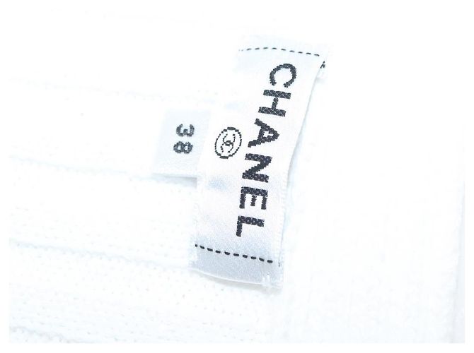 CHANEL Macacão de Malha Branco CC Auth BA1351M - vista 13