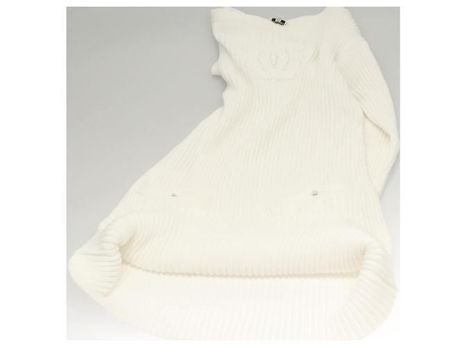 CHANEL Macacão de Malha Branco CC Auth BA1351M - vista 14