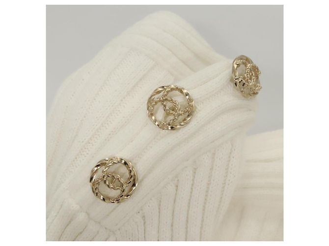 CHANEL Macacão de Malha Branco CC Auth BA1351M - vista 5
