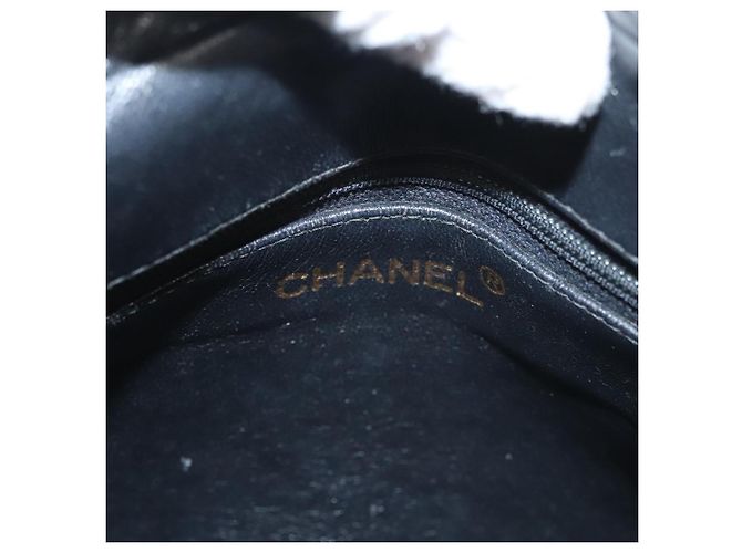CHANEL Borsa a Spalla Matelassé con Catena Tela Bianca Nera CC Auth 120186V Nero Bianco - vista 18