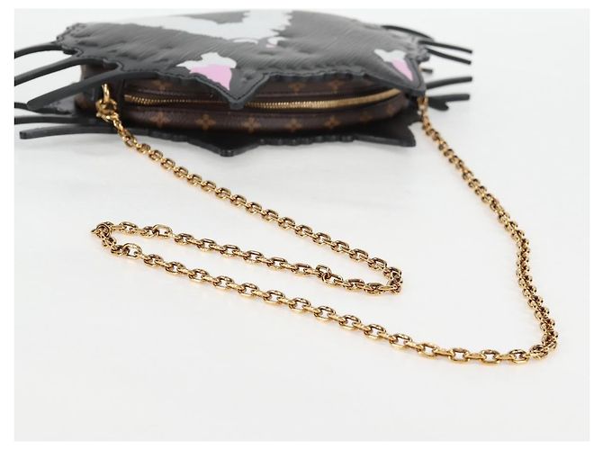 LOUIS VUITTON Epi Monogram Katze Gesicht Pochette Grau LV Auth 133624SAM Braun - Ansicht 7