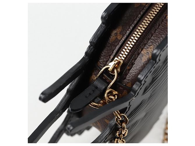 LOUIS VUITTON Epi Monogram Katze Gesicht Pochette Grau LV Auth 133624SAM Braun - Ansicht 9