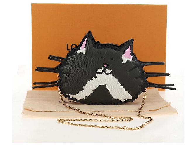 LOUIS VUITTON Pochette a Spalla Cat Face in Epi Grigio LV Auth 142442SAM Marrone - vista 12