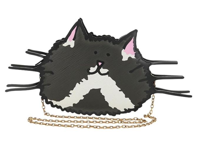 LOUIS VUITTON Pochette a Spalla Cat Face in Epi Grigio LV Auth 142442SAM Marrone - vista 13