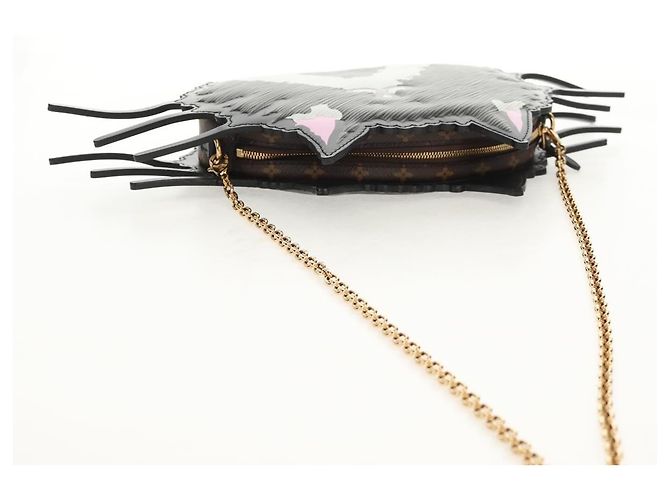 LOUIS VUITTON Pochette a Spalla Cat Face in Epi Grigio LV Auth 142442SAM Marrone - vista 6