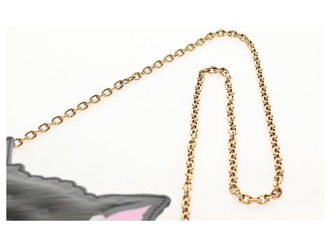LOUIS VUITTON Pochette a Spalla Cat Face in Epi Grigio LV Auth 142442SAM Marrone - vista 8