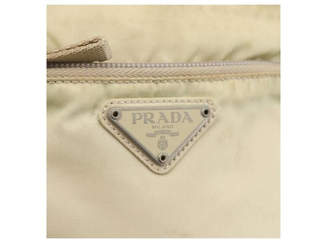 Borsa a Spalla PRADA Nylon Beige Argento Autentica LNZ604 - Ansicht 17