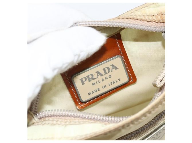 Borsa a Spalla PRADA Nylon Beige Argento Autentica LNZ604 - Ansicht 19